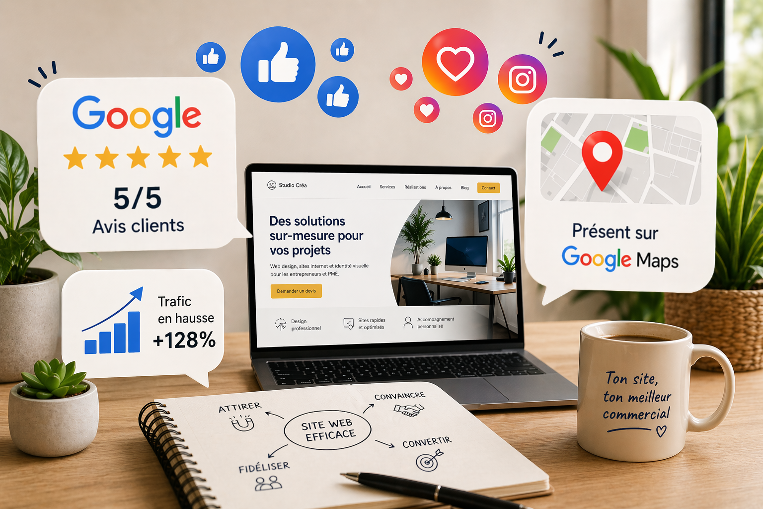 image article blog Emilie Giré E-CLOSION Webdesign Comment trouver des clients avec un site web efficace